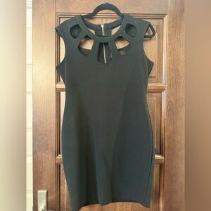 Kardashian Kollection Black Cutout Neck Sheath Dress